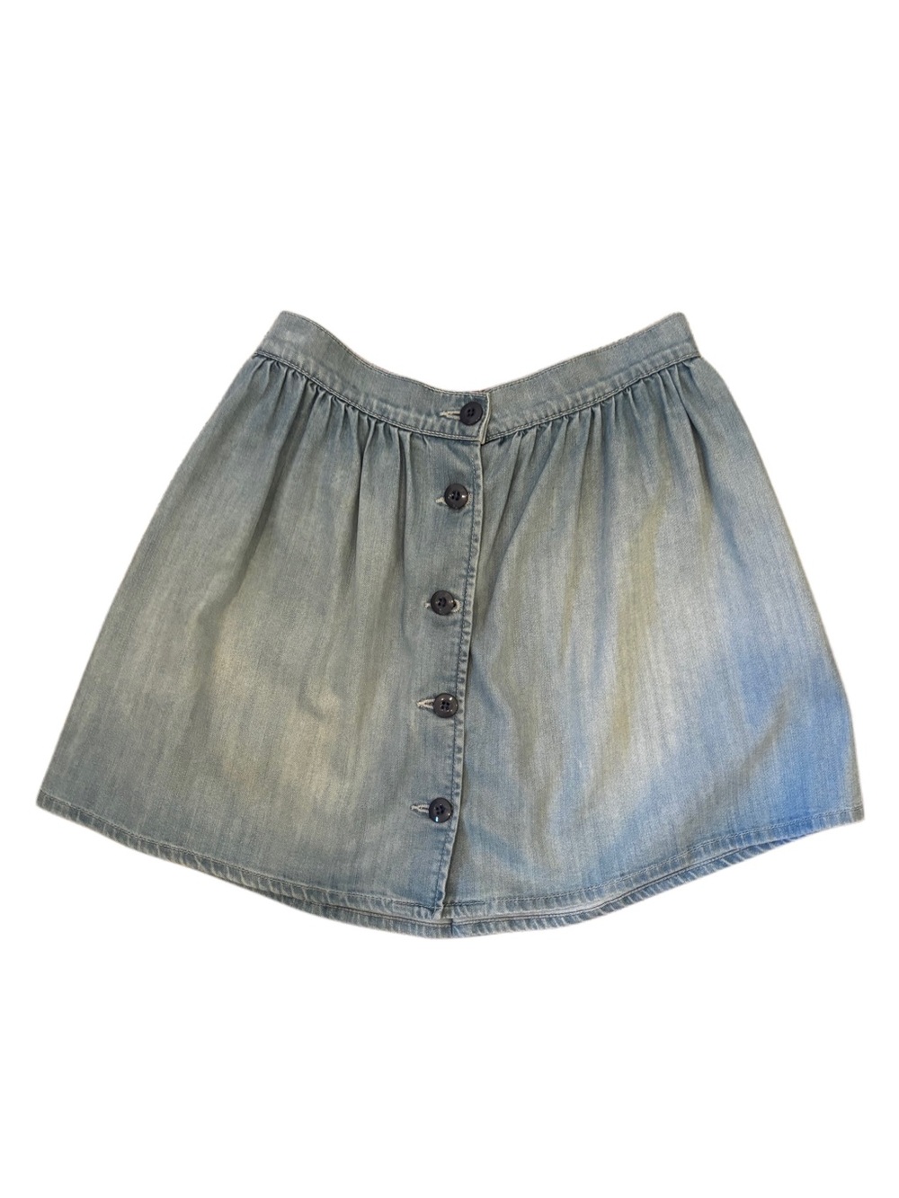 Rich & Skinny Light Blue Denim Button-Front Skater Skirt